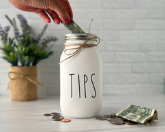 Quart size mason jar for restaurant counters