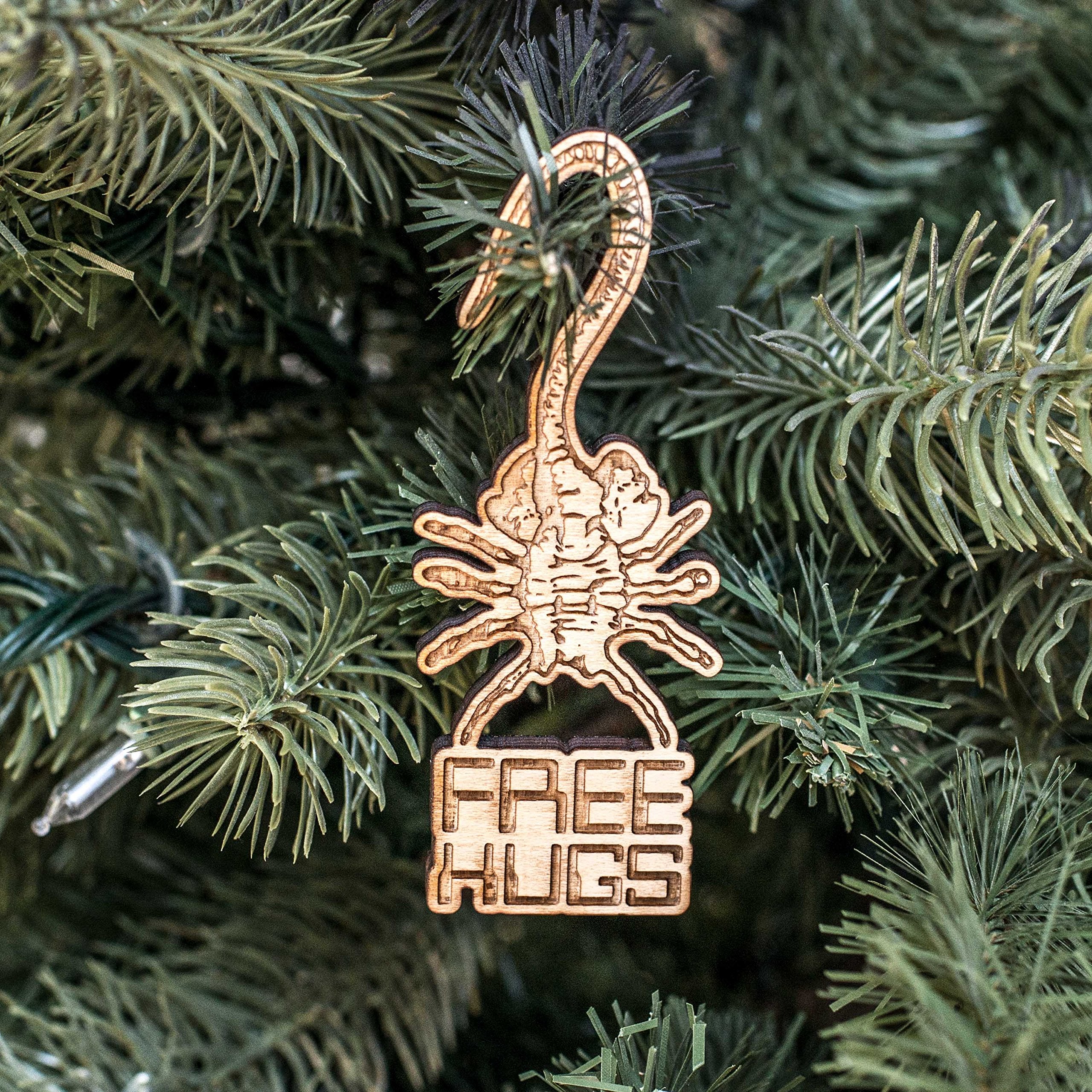 Texas made ornament label visible