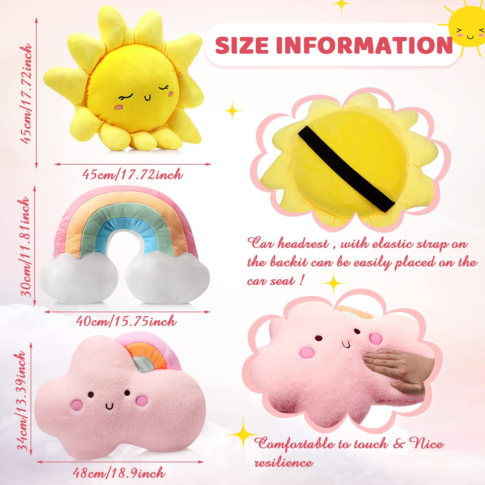 Cloud shaped plush pillow for nursery decor