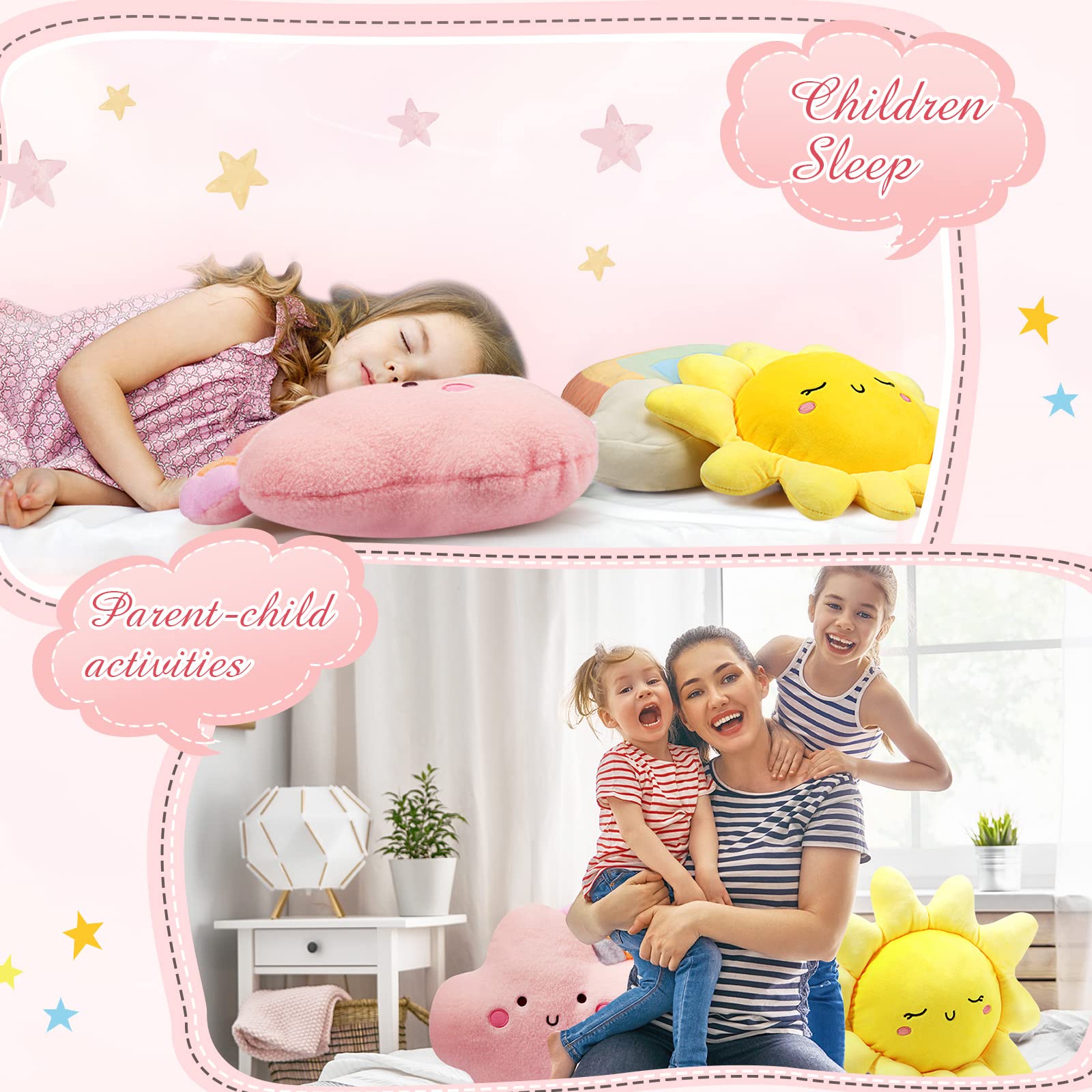 Rainbow shaped plush pillow decorative accent