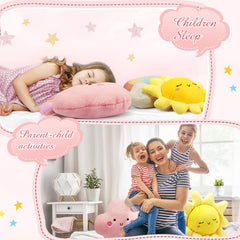Rainbow shaped plush pillow decorative accent
