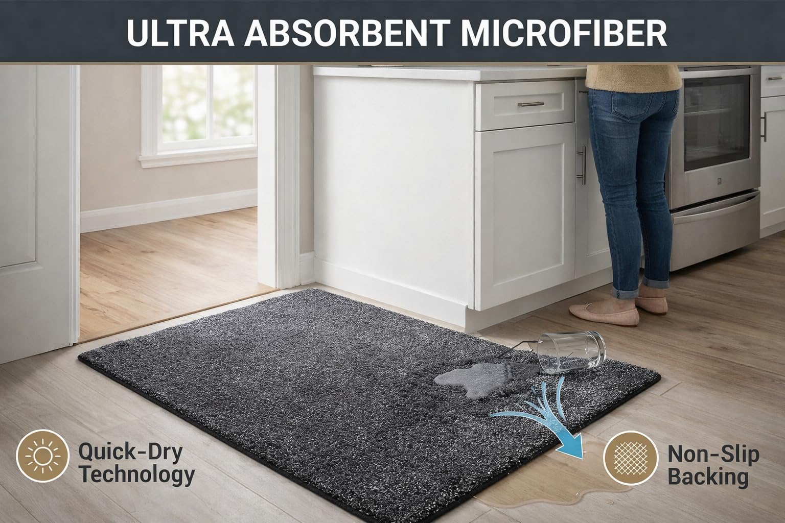 Indoor floor mat suitable for mudrooms and laundry rooms