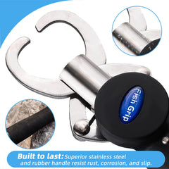 Adjustable wrist lanyard on fish gripper for security