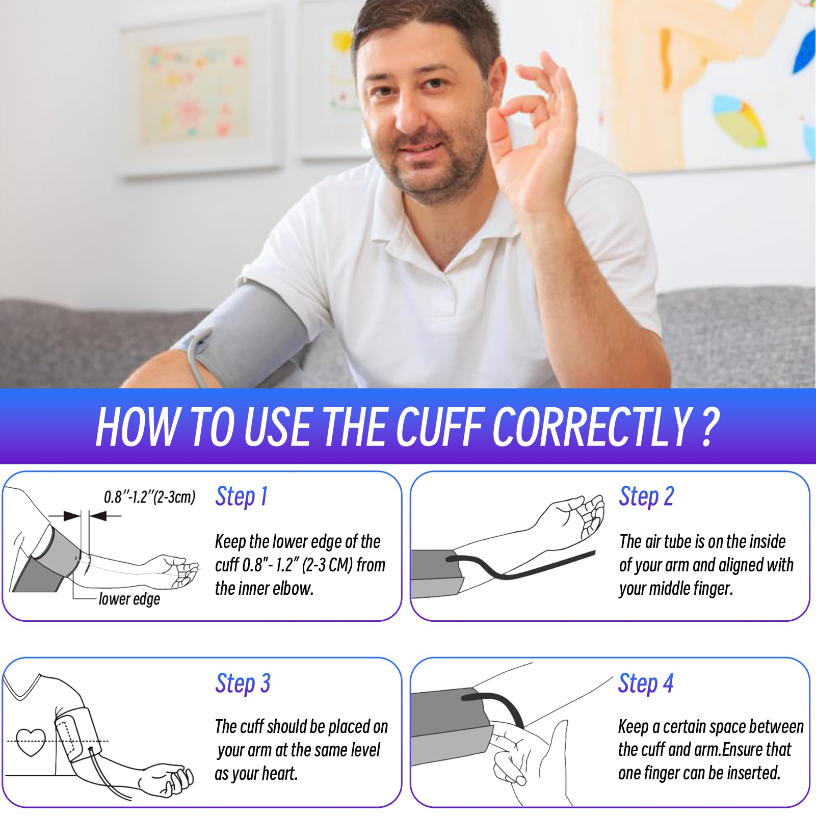 Replacement cuff for large arm BP devices