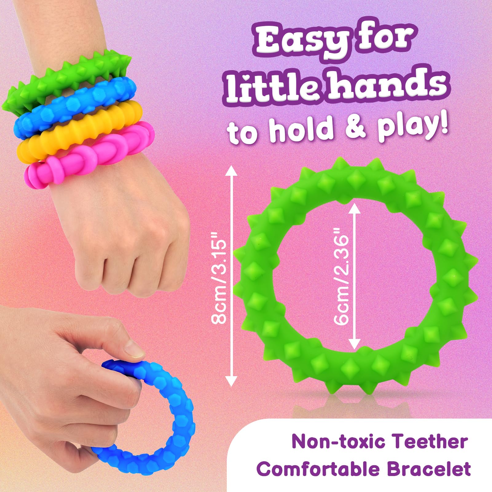 dishwasher safe silicone sensory bracelets for kids