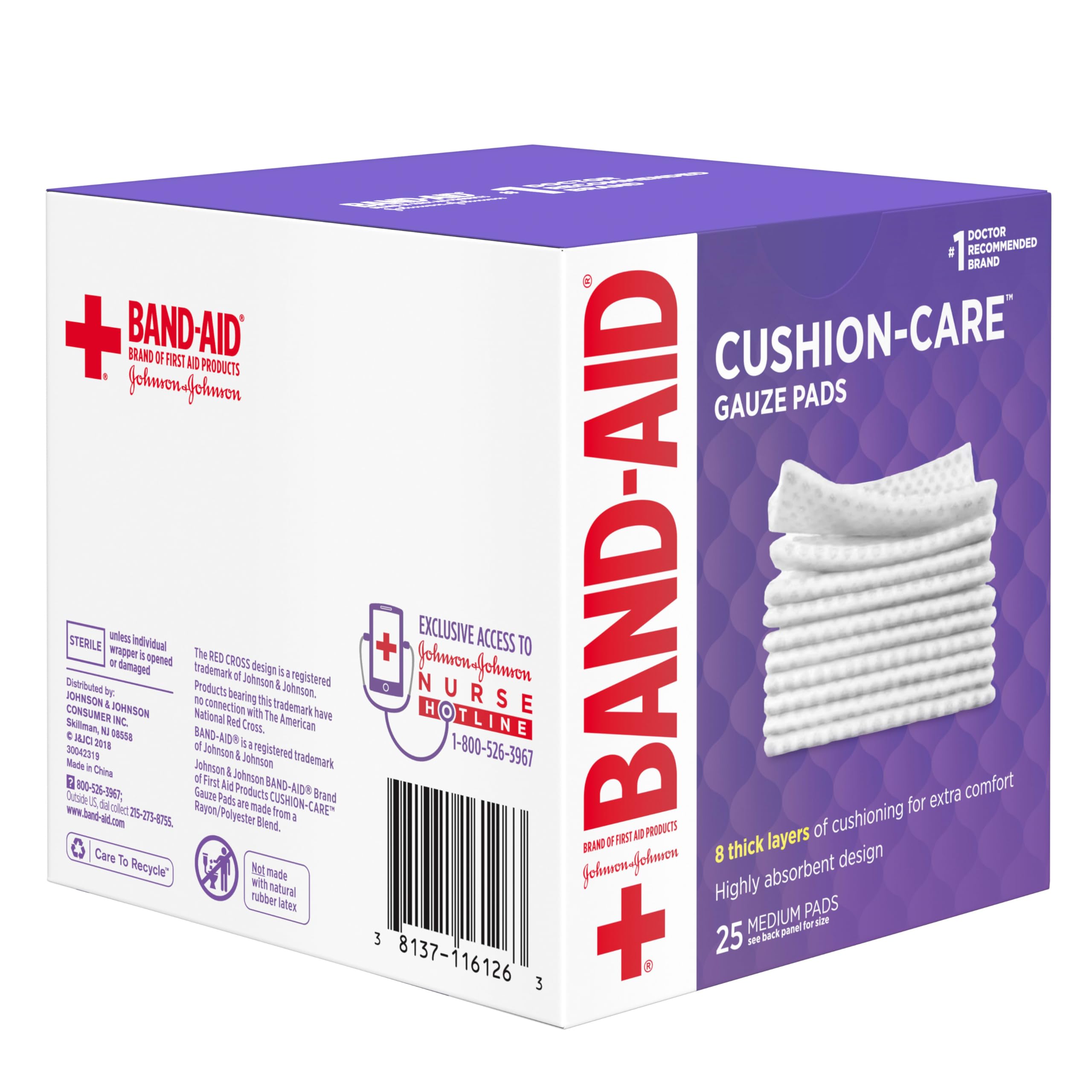 8-layer cushioning BAND-AID gauze pad