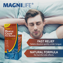 Quinine-free MagniLife cramps relief tablet bottle