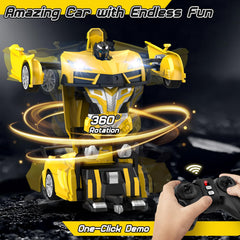 Qumcou transforming RC car in robot mode rear view