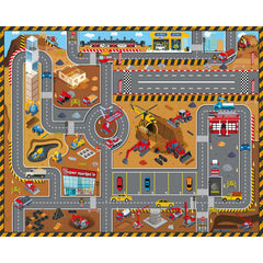 Faux wool texture and edge stitching on Quntue Kids Play Rug 4x5 Ft