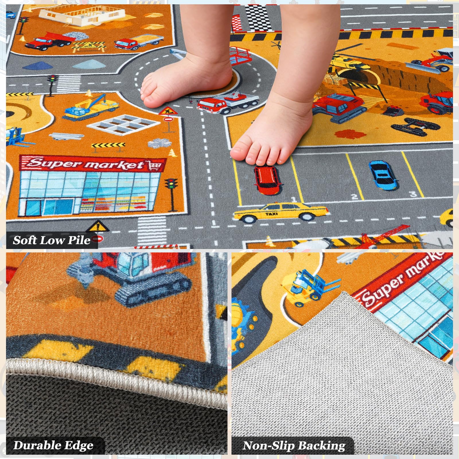 Construction vehicle imagery to boost imaginative play