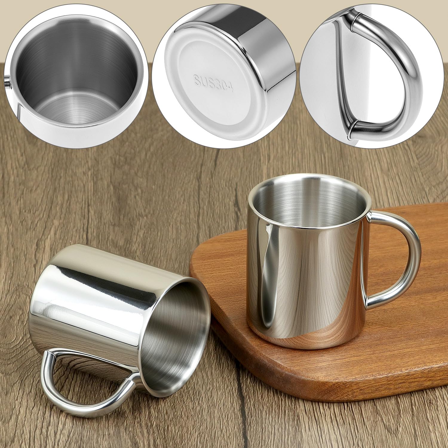 Double-walled mug by QWORK for hot or cold drinks 7oz