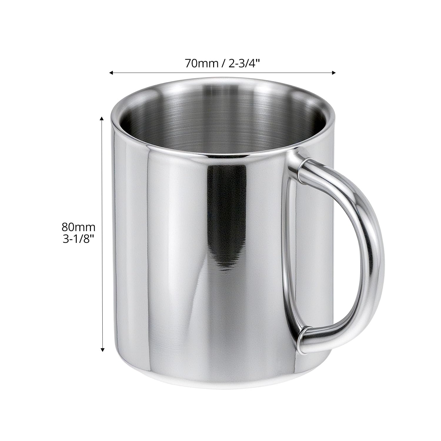 Two-handled mugs in QWORK 7oz capacity 2-pack