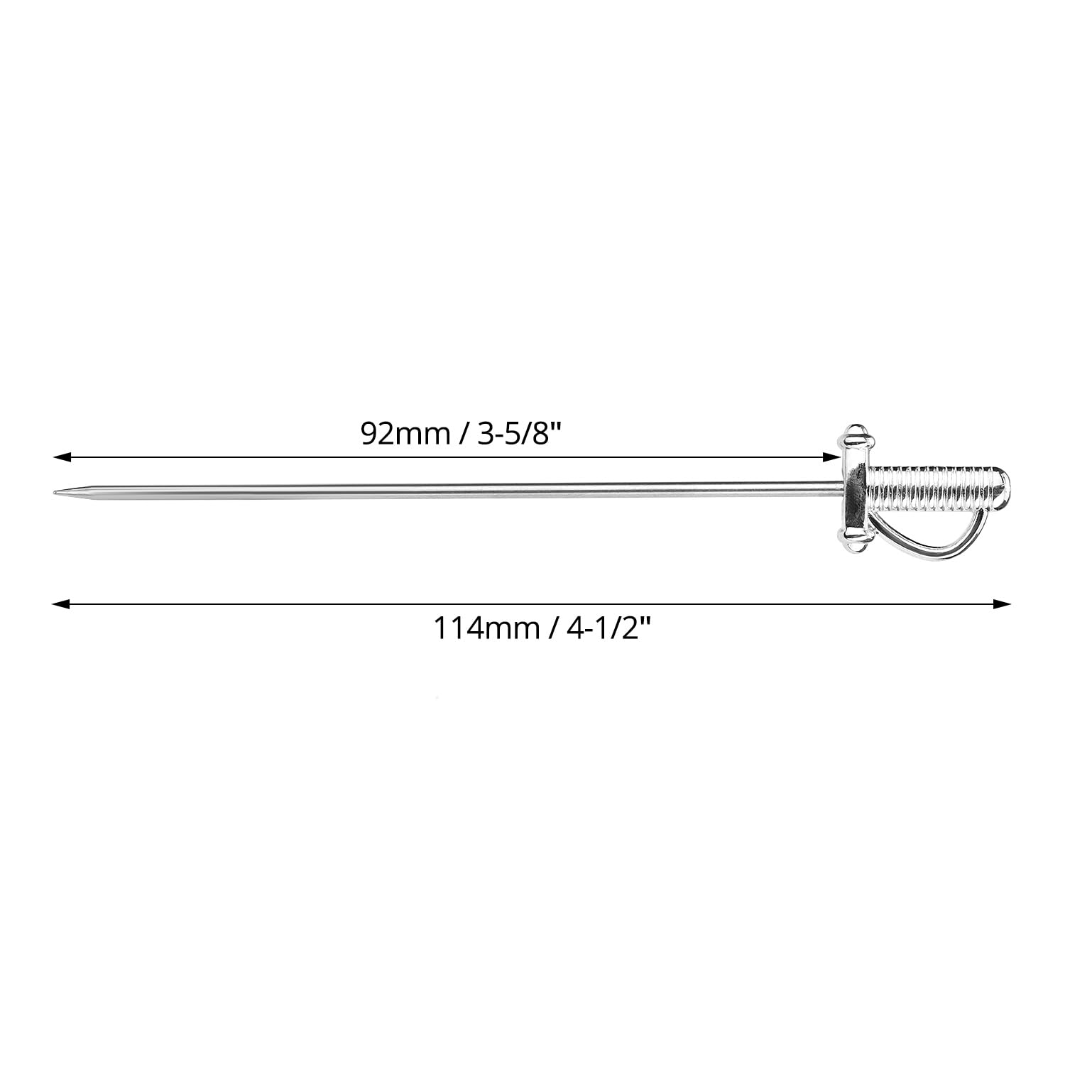4.3 inch sword-shaped stainless steel picks ideal for appetizers