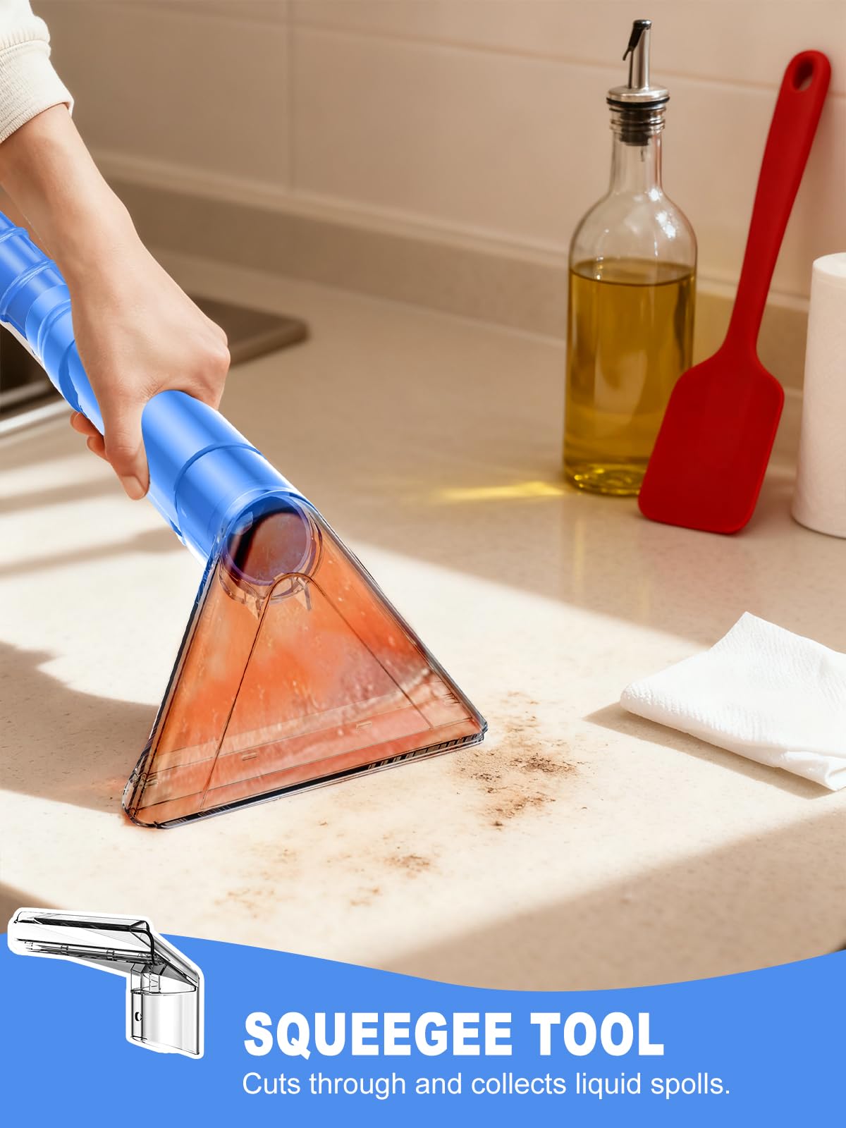 Five attachments plus a 5-ft hose and 15-ft cord for versatile cleaning