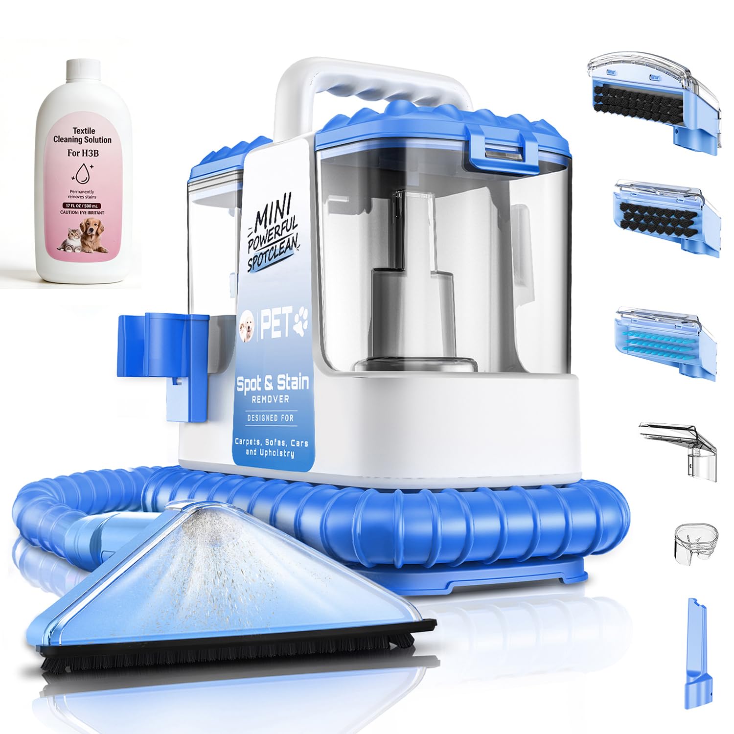 QYNTO H3B portable carpet and upholstery cleaner blue exterior