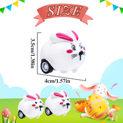 Mini bunny pull back cars size 1.38 x 1.57 inches for Easter