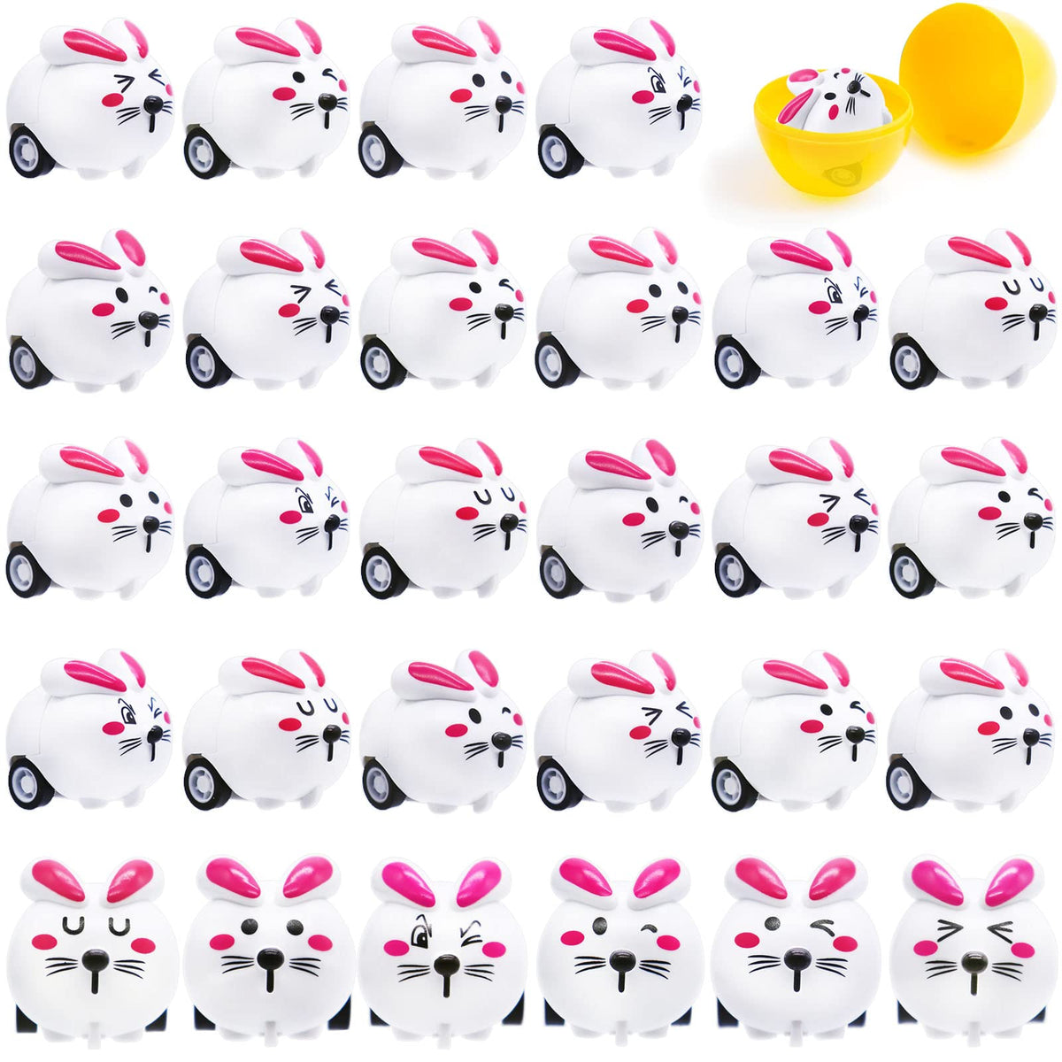 Qyyiguf Easter Rabbit Toy Cars 30 piece set