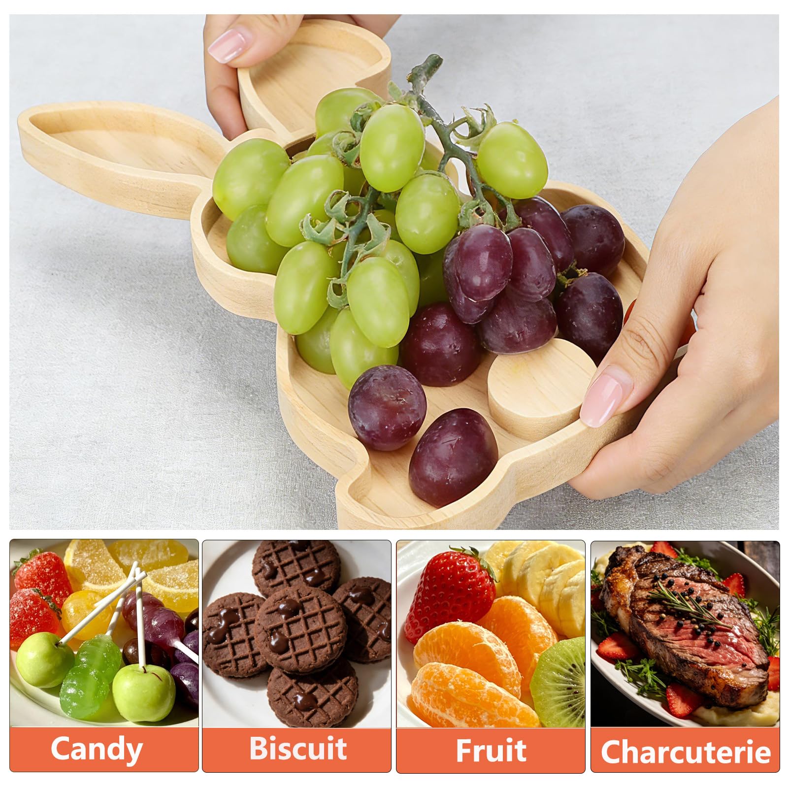 Rabbit design cutting tray ready for snacks and fruits