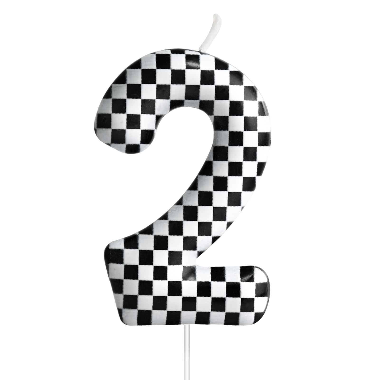 Racing Cars themed birthday candle number 2 for cake