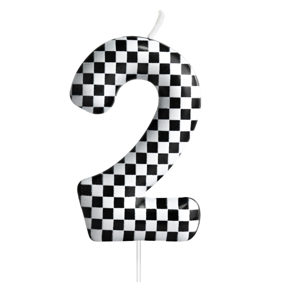 Racing Cars themed birthday candle number 2 for cake