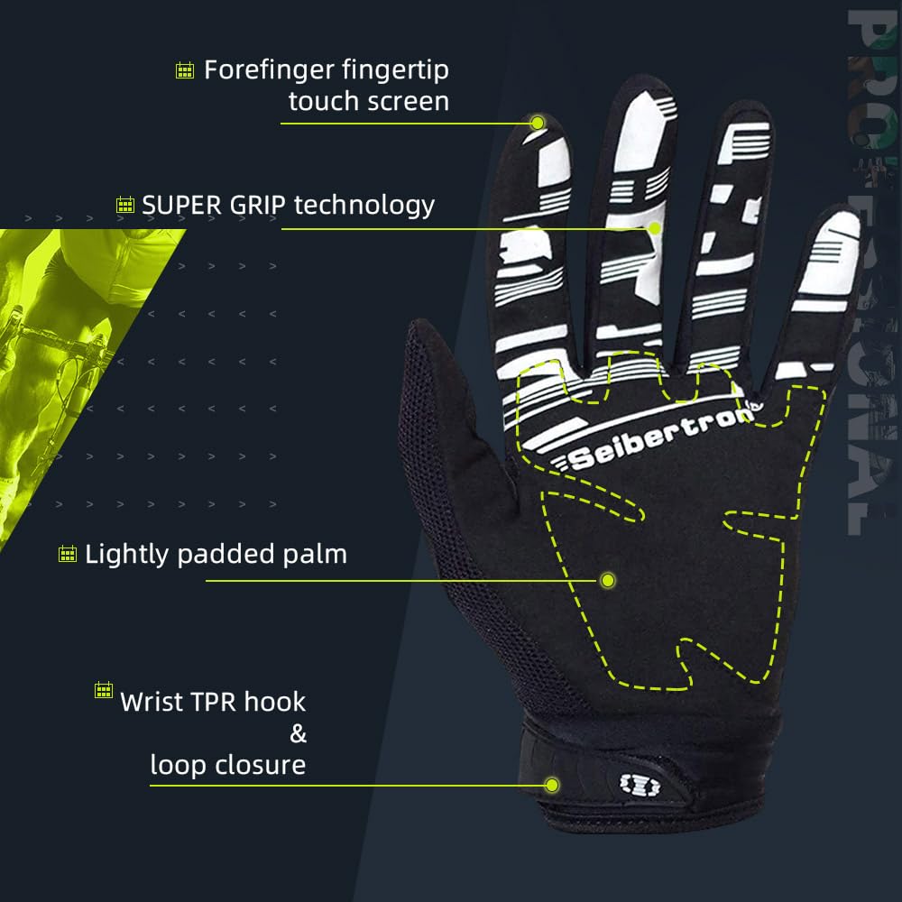 Road racing and motorcycle sports gloves size M Black Seibertron