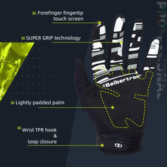 Road racing and motorcycle sports gloves size M Black Seibertron