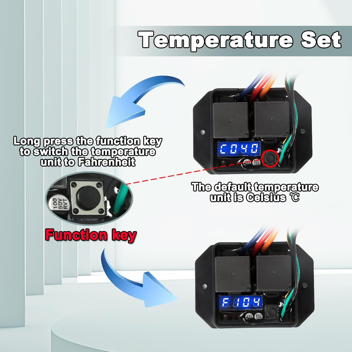 Radiator fan controller suitable for 12V and 24V systems