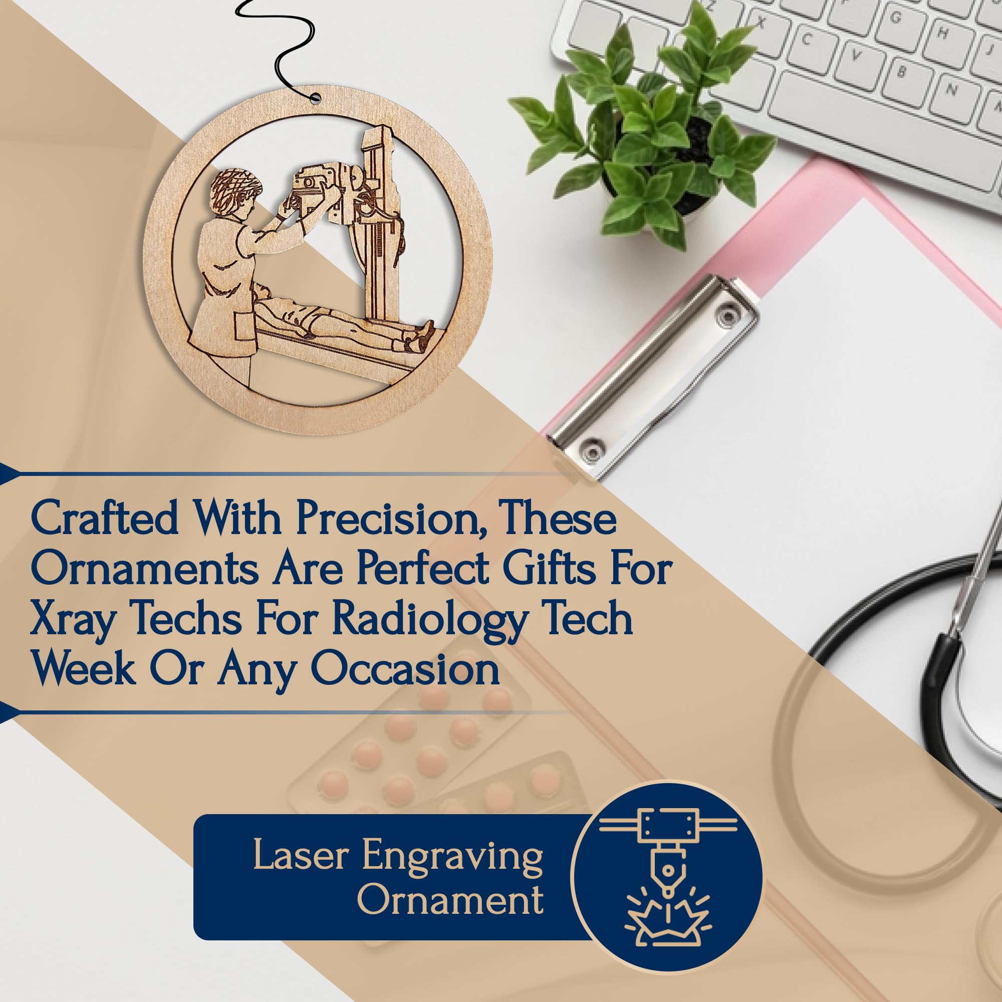 Packaging and display of X Ray Tech Ornament