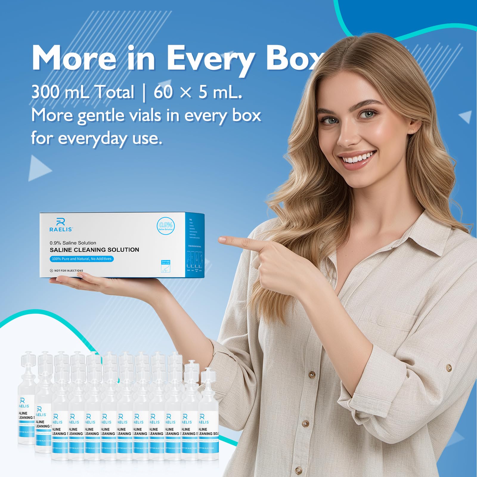 RAELIS 0.9% saline solution everyday use flexibly