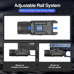 Mode selector showing constant momentary and strobe options