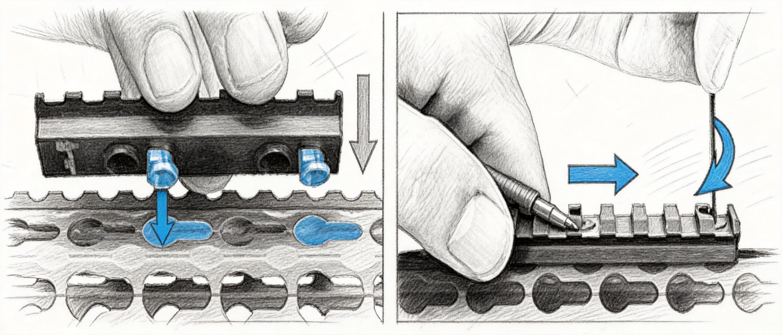 screws and nuts for keymod rails steel construction