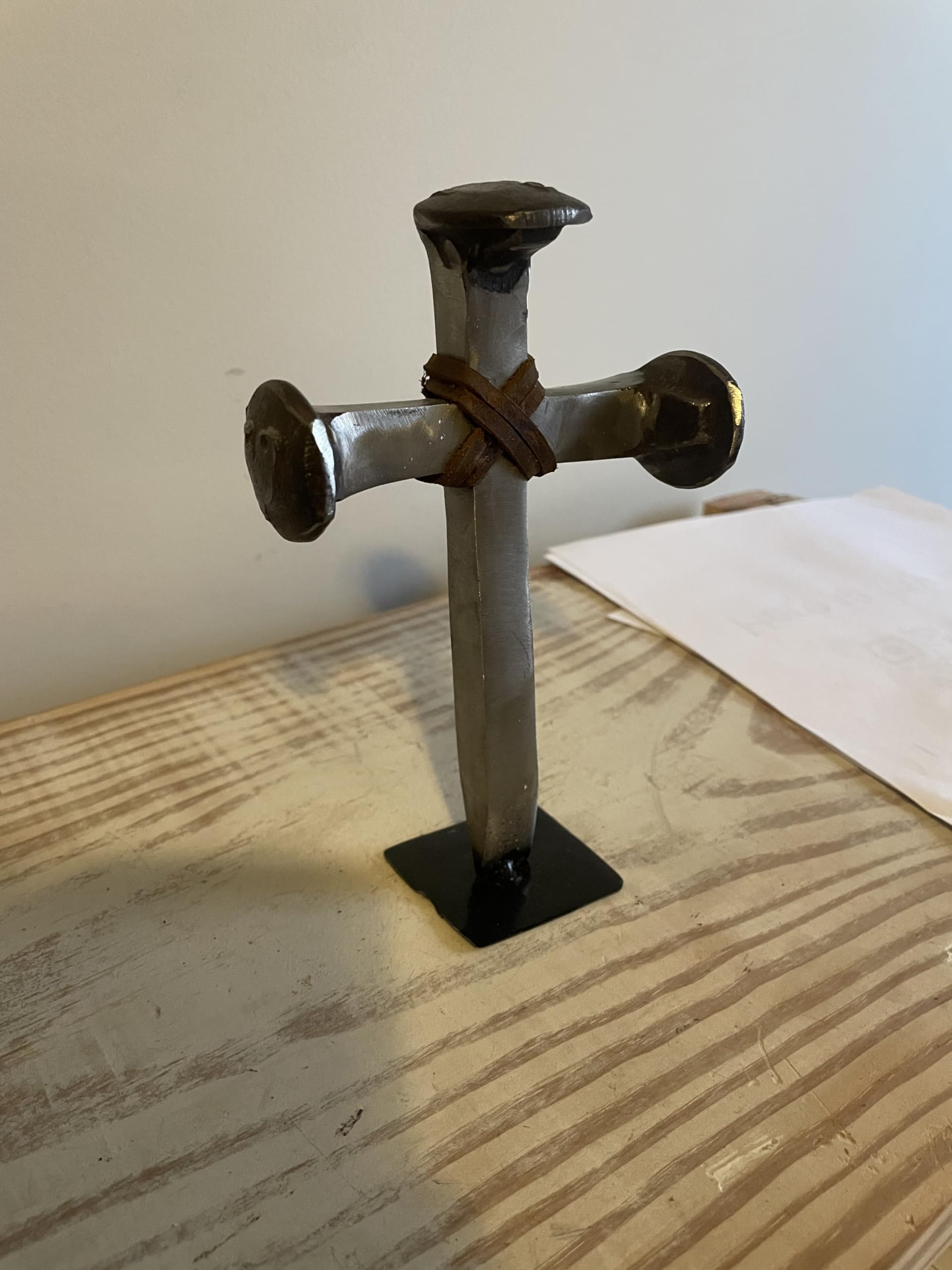7 inch handmade steel cross for wall decor