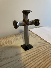 7 inch handmade steel cross for wall decor