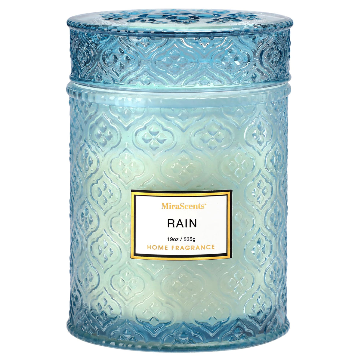 Rain Summer Scented Candles blue 19oz glass jar