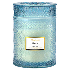 Rain Summer Scented Candles blue 19oz glass jar
