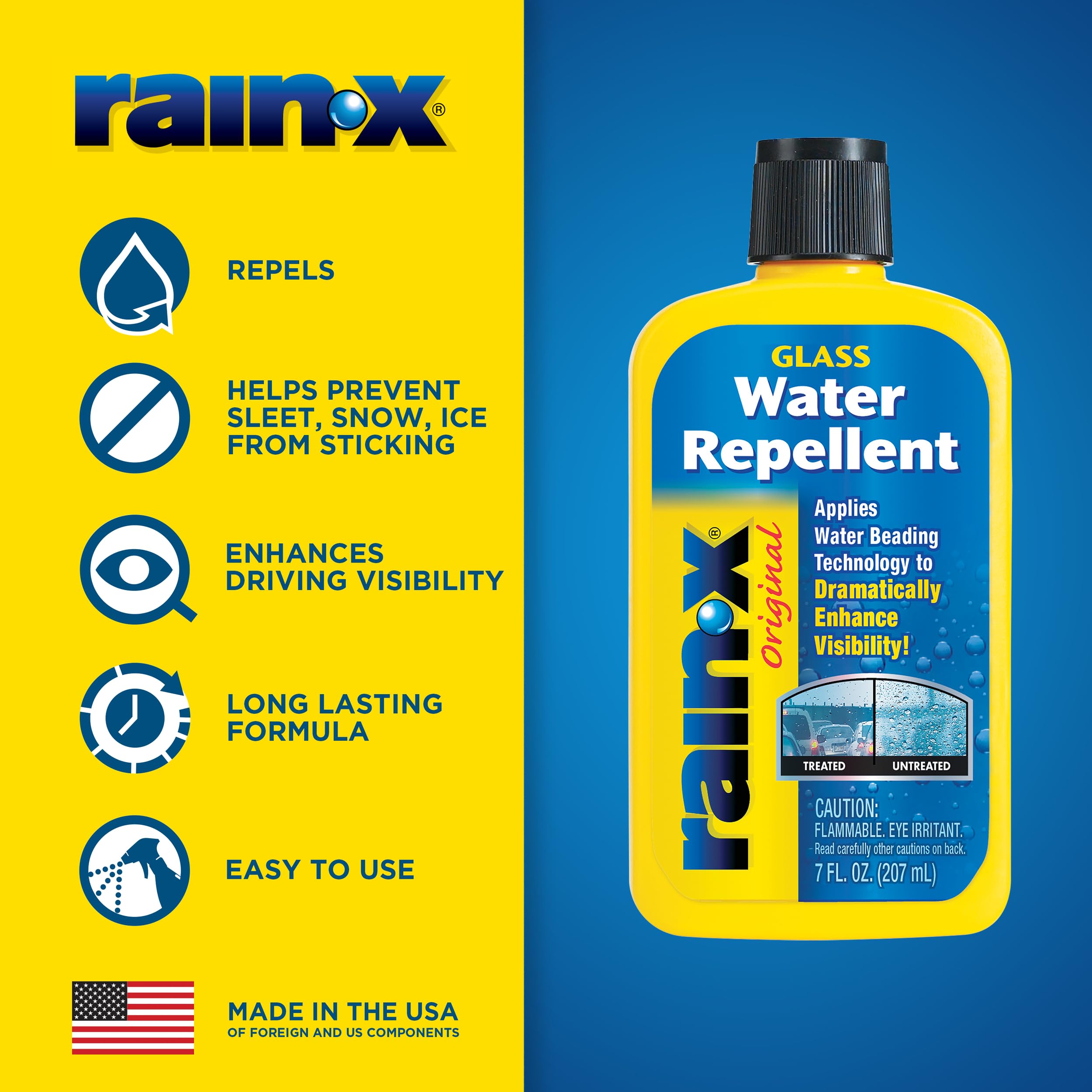 Rain-X 800002243 windshield water beading on glass surface
