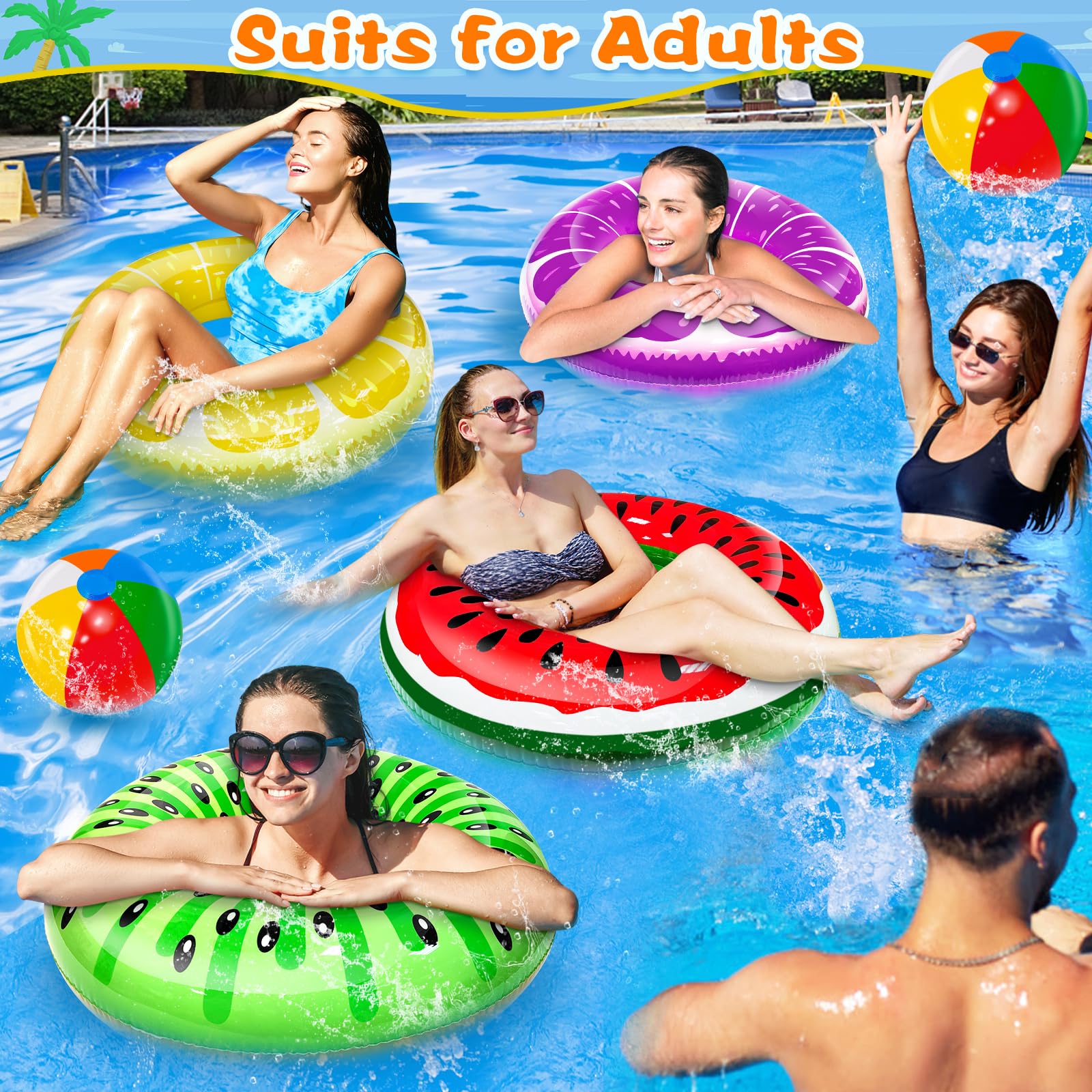 rainbow beach balls pool floats 12 inch diameter