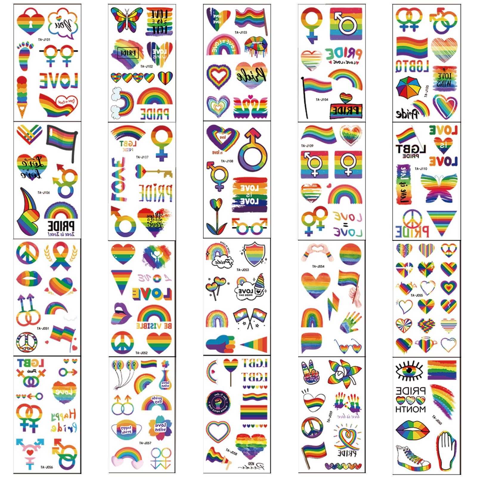Rainbow temporary tattoos for Pride parties