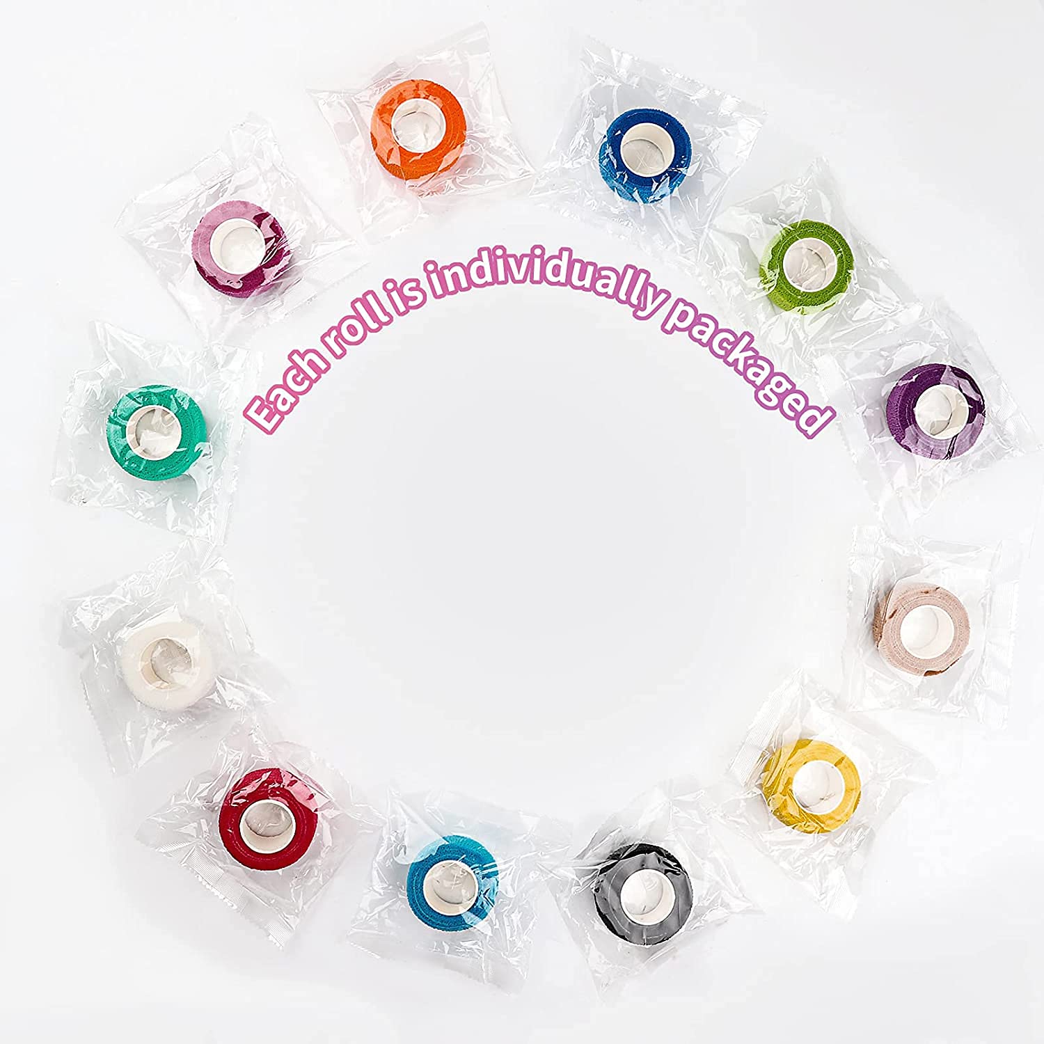 Kuvvfe cohesive tape bandage 12 roll set