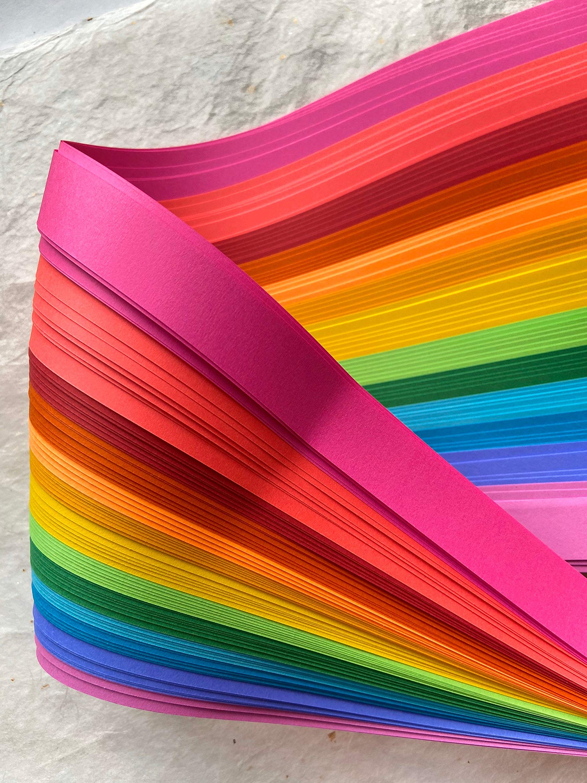 rainbow half inch wide paper strips for origami