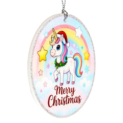 Rainbow pony Christmas ornament with story card