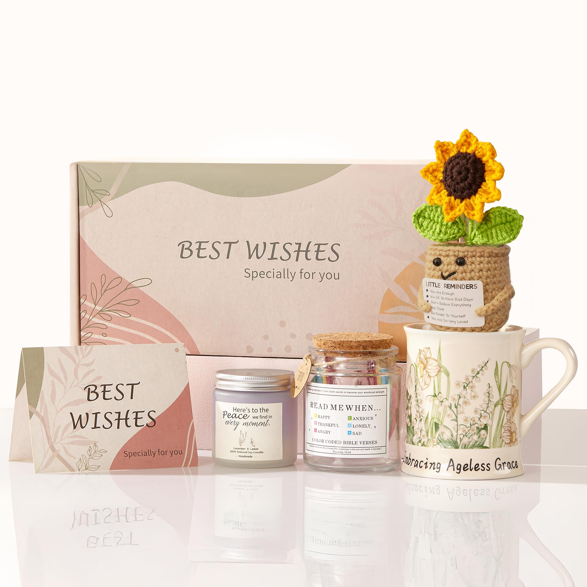 Sunflower accent and overall RainVibe gift set presentation