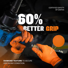 3D raised diamond texture nitrile gloves grip feature