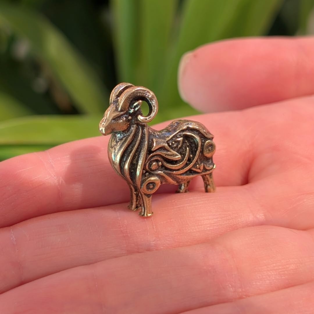 Miniature ram sculpture for display