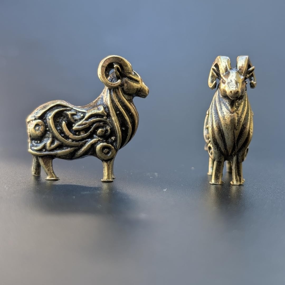 Brass ram figurine weight 0.68 ounces