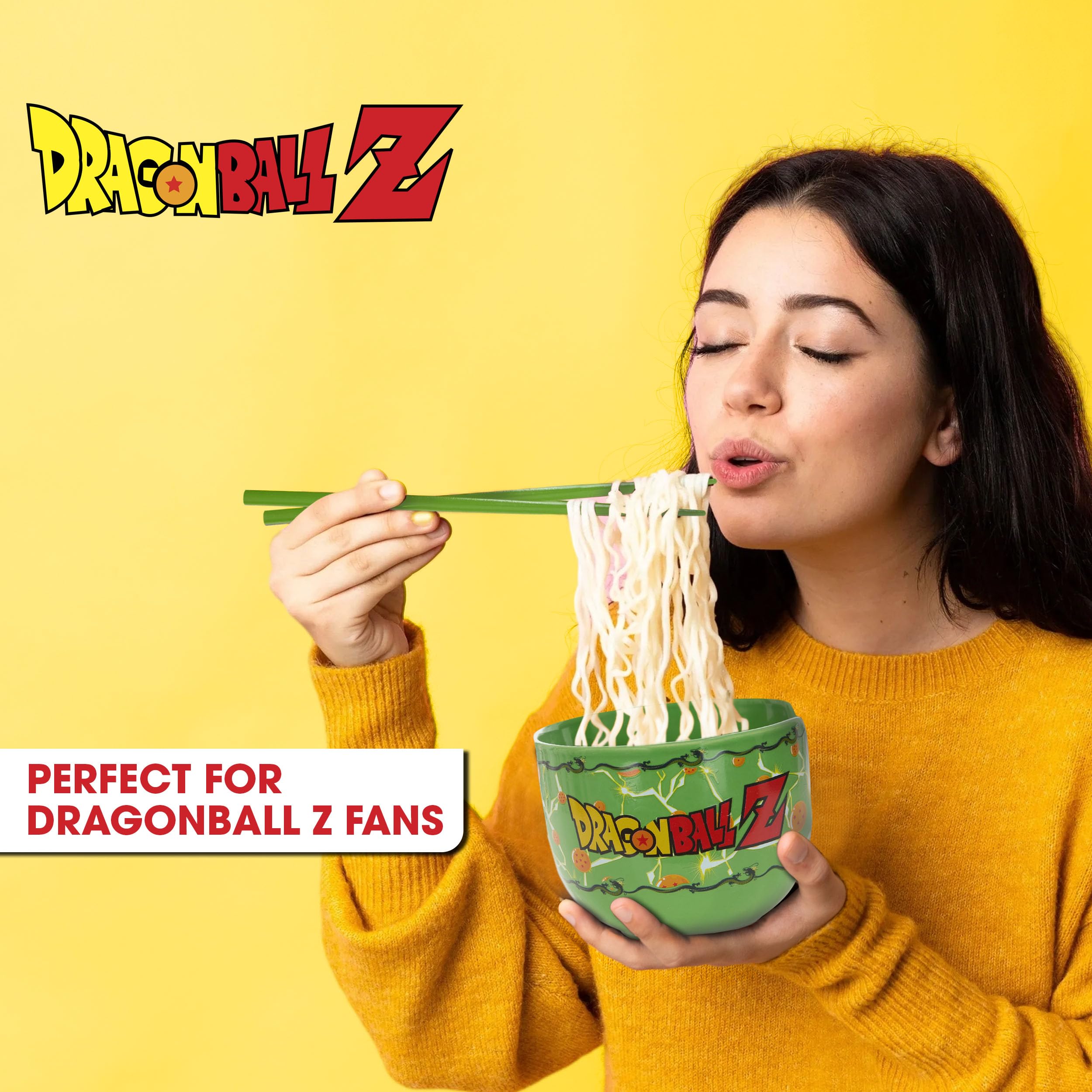 Dragon Ball Z ramen bowl 20oz ceramic with included chopsticks
