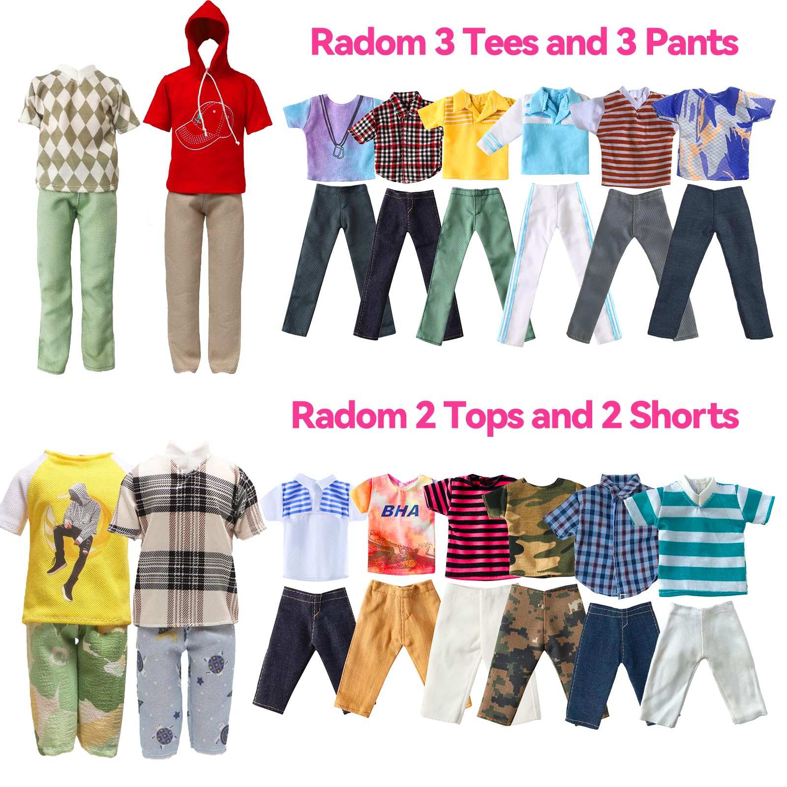 Random mix includes tops pants and shoes