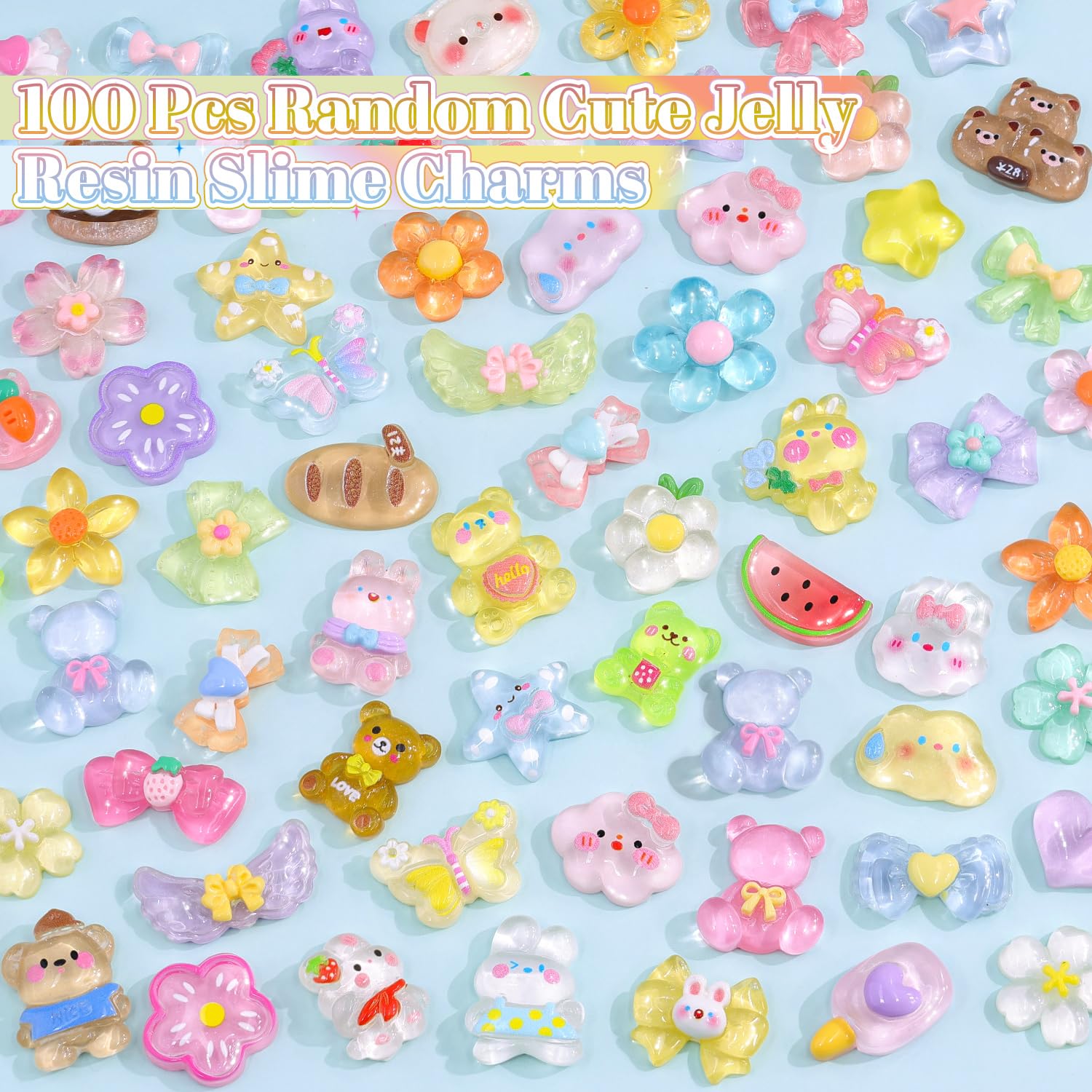 random decoden resin charms for slime