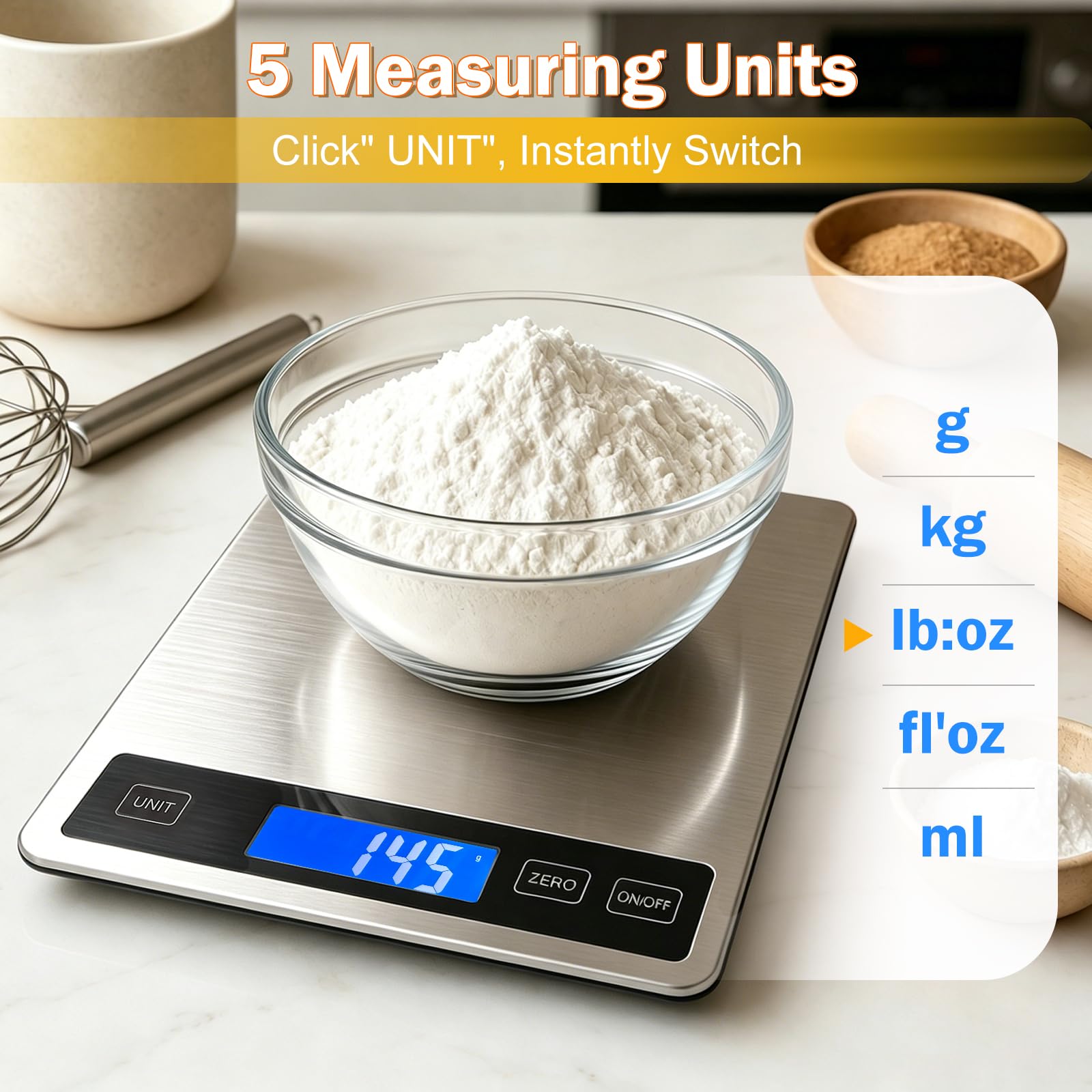 measuring range 0.1 oz to 33 lb on scale