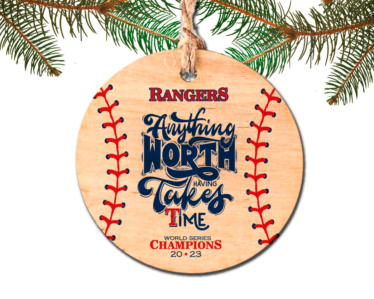 Rangers gift Ornament 2023 wooden ornament approx 4 x 3 inches